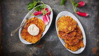 Morotsbiffar med fetaost och soltorkade tomater