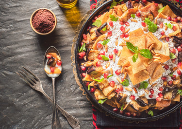 Fatteh met aubergine 