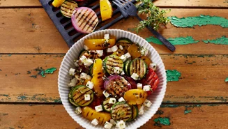 Grillede grøntsager med hvidløg og timian