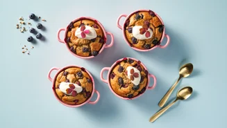 Baked oats med blåbær