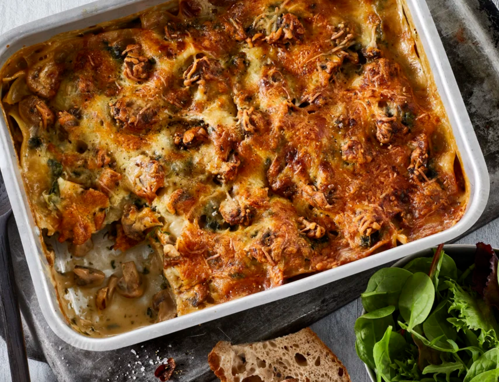 Hähnchen-Pilz-Lasagne