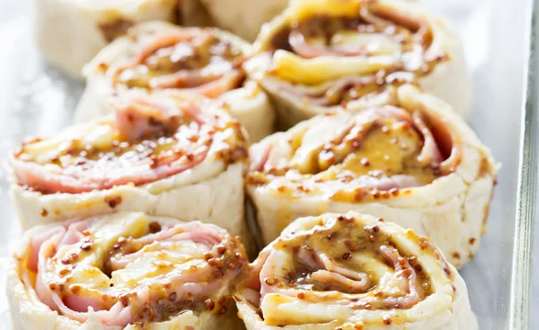 Ham and Havarti roll-ups