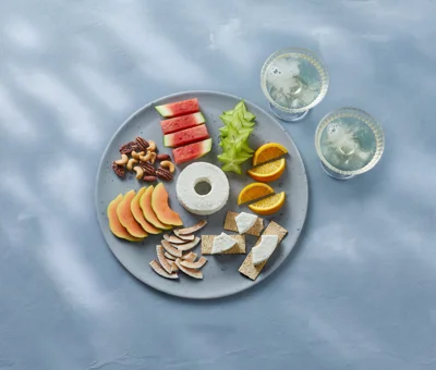 Exotic fruit platter with cream cheese ring