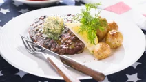 Grillad steak med dillpestosmör