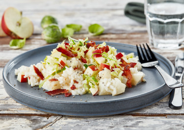 Risotto med bacon og æble-rosenkålstopping