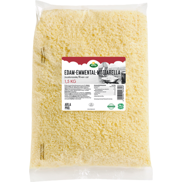 Arla Pro edam-emmental-mozzarella juustoraaste 25% 1,5kg