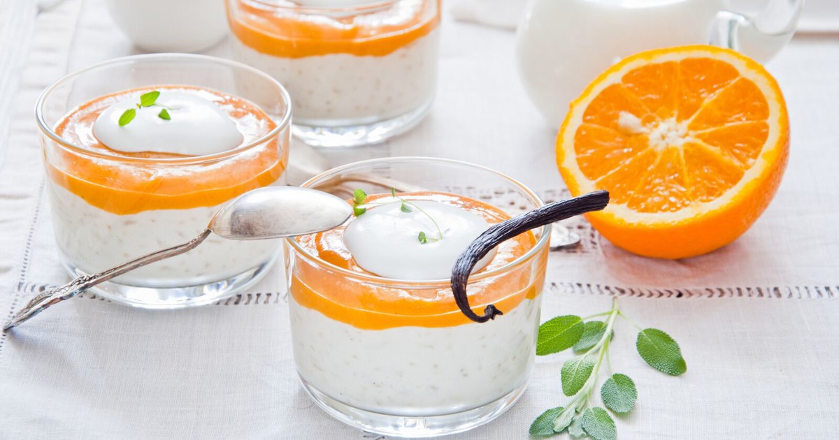 Mousse Rice Water Rice Mousse with Orange Sauce Recipe | Arla UK