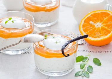 Rice Mousse with Orange Sauce