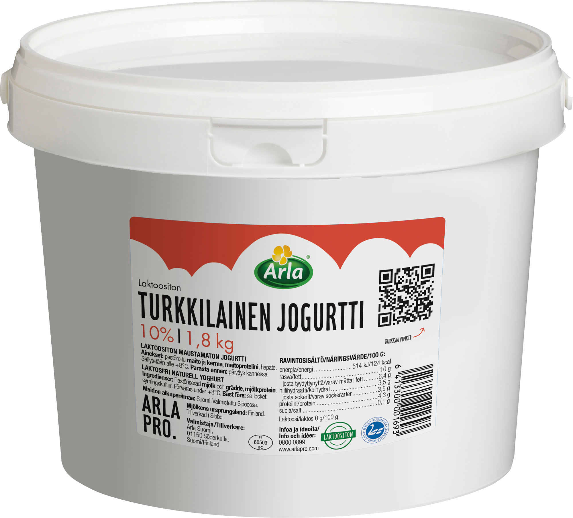 Arla Pro turkkilainen jogurtti 10% laktoositon 1,8kg