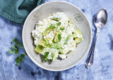 Avokadoröra med cottage cheese hummus