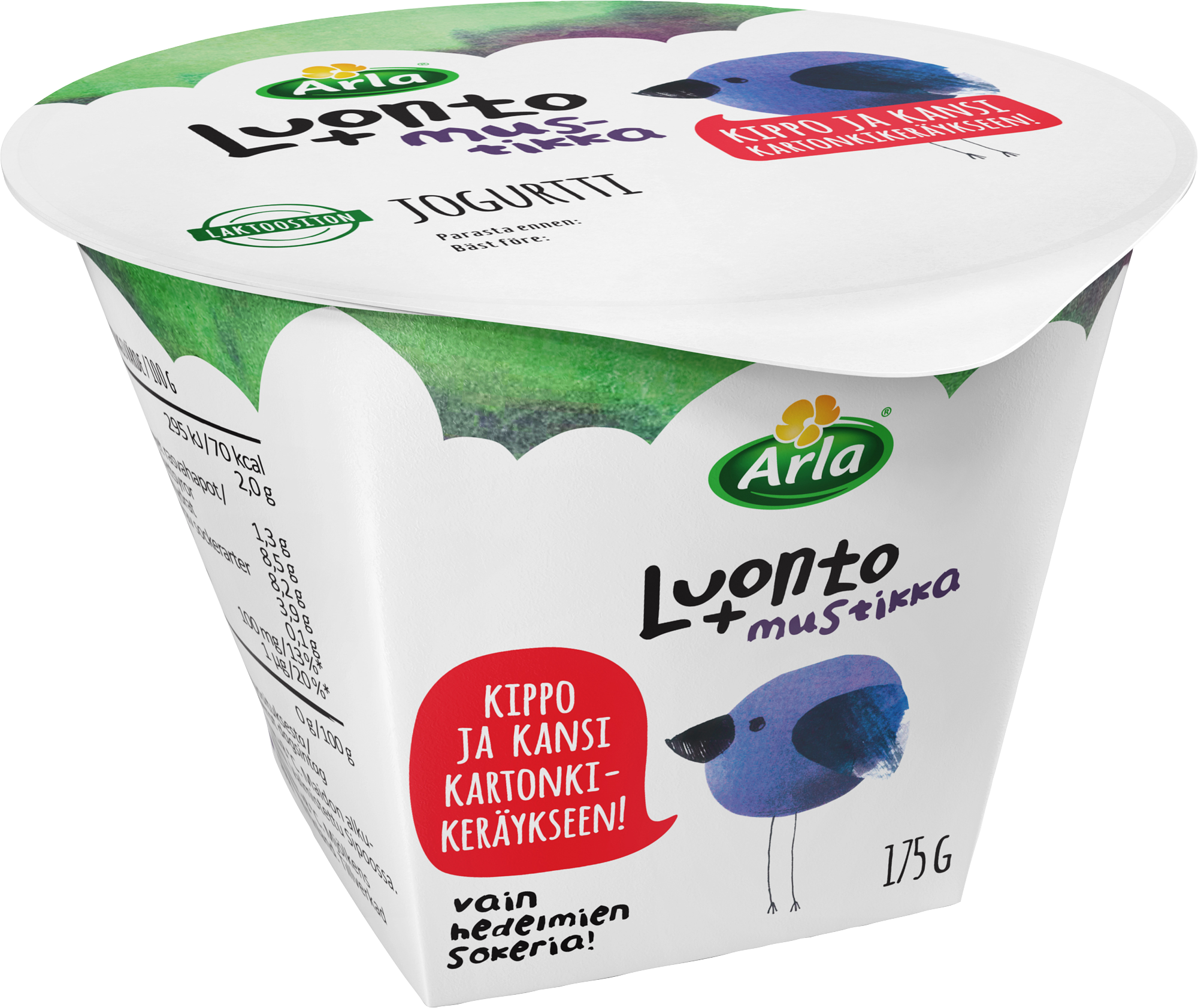 Arla Luonto+ AB mustikkajogurtti 175g laktoositon