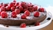 Kladdkaka med hallon