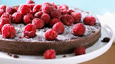 Kladdkaka med hallon