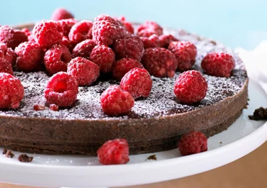 Kladdkaka med hallon