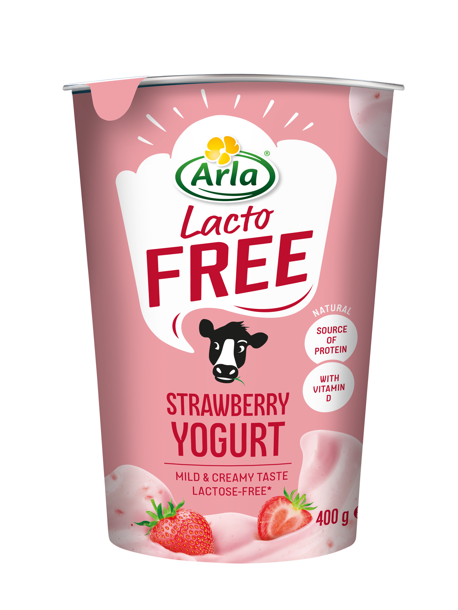 Lactosevrije yoghurt aardbei 400 g