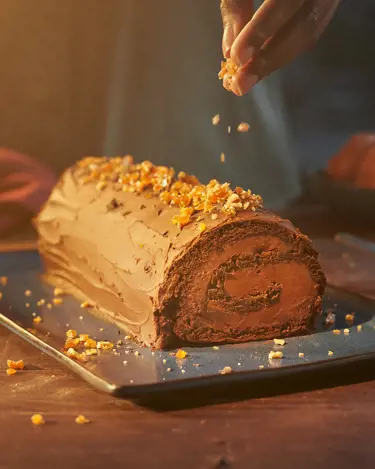 CHOCOLATE AND MANDARIN ROULADE