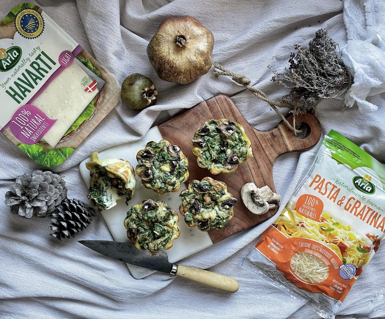 Muffins de espinacas con Arla Apetina