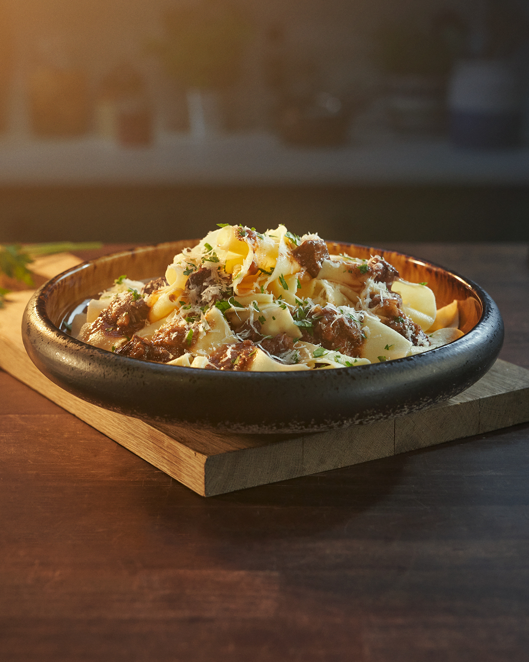 Paste pappardelle cu sos ragú