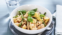Pasta med kylling og grønne bønner