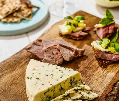 Castello Extra Creamy Danish Blue with Cold Lamb Slices