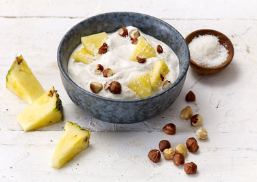 Topping van ananas, kokos voor Skyr
