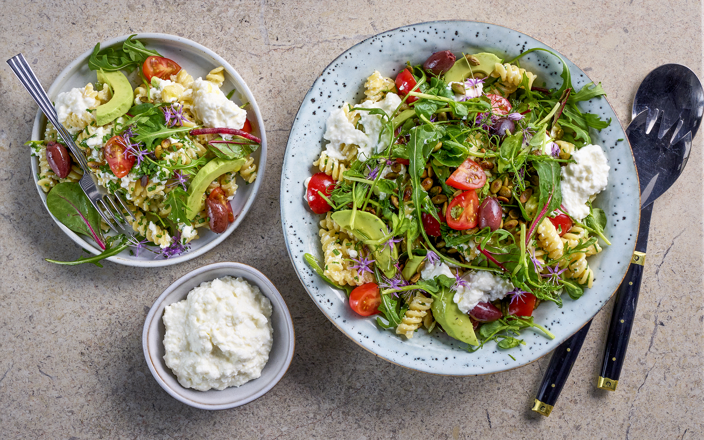 Cottage cheese pasta salad 