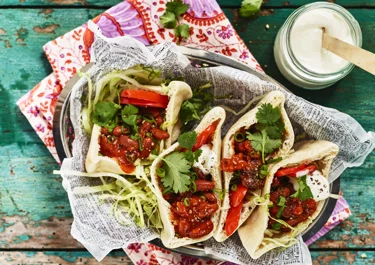 Tacobönor i pitabröd