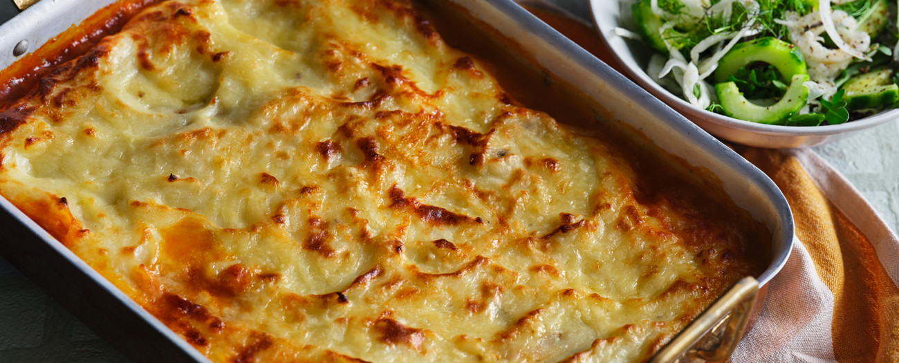 Potatismosgratäng med köttfärs