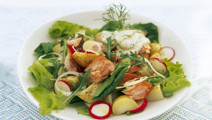Potatissallad med rökt fisk