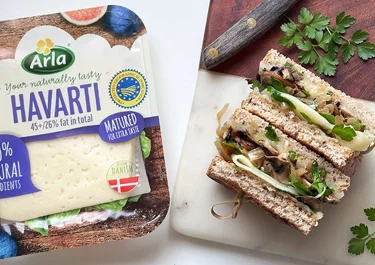 Sándwich de champiñones con Arla Havarti Madurado