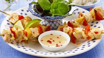 Kycklingspett med asiatisk citronsås