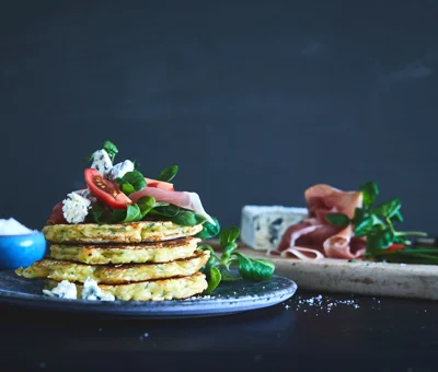 Savory pancakes with cheddar