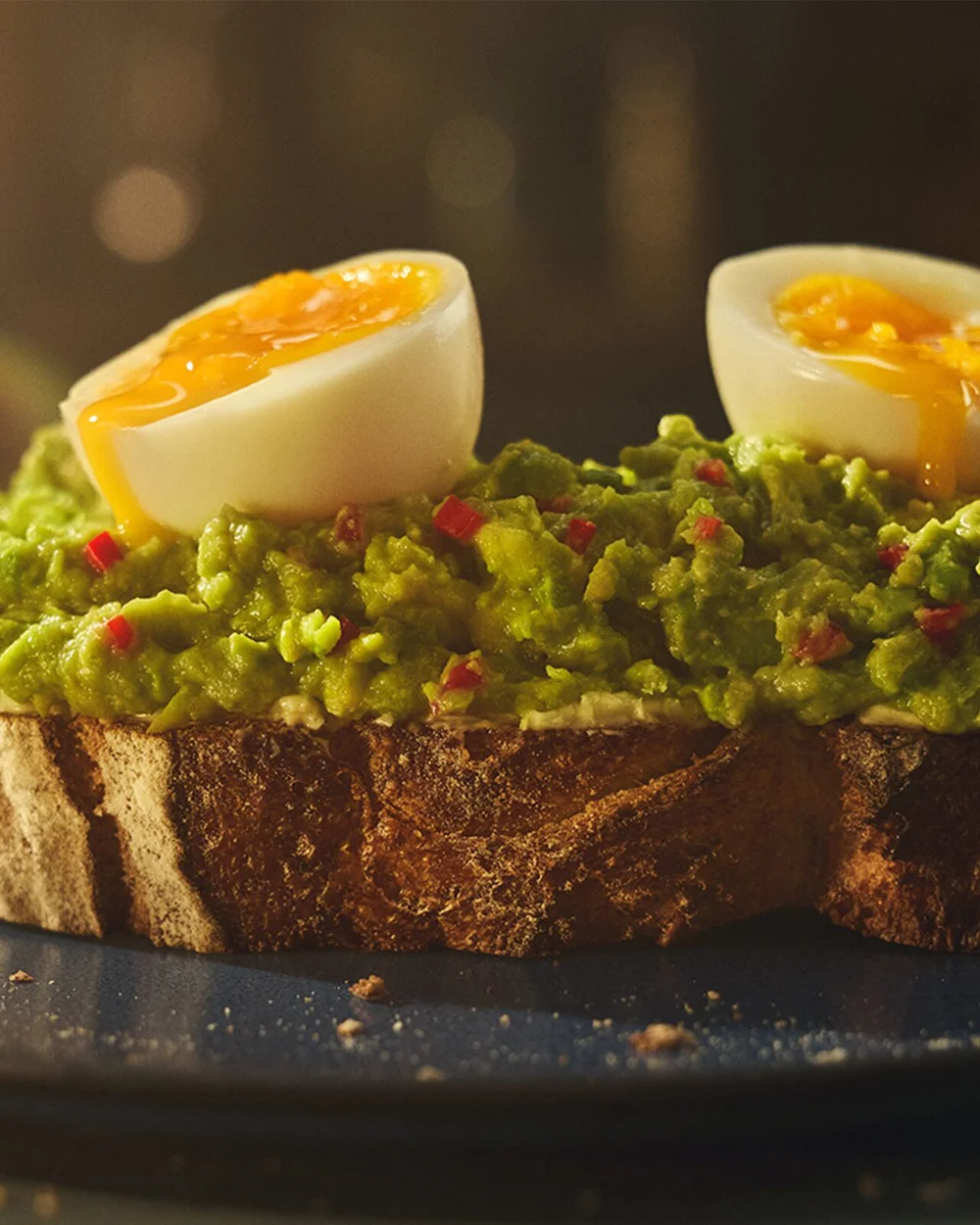 Pink Smashed Avocado Smashed avocado on toast with boiled eggs | Lurpakยฎ