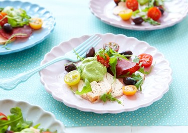 Kanaa ja rucola-pestoa