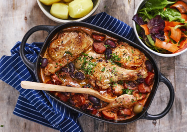 Kycklinggryta med chorizo