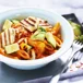 Tomatpasta med halloumi och avokado