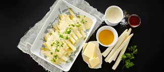 Steamed White Asparagus With Creamy Chervil Mousseline