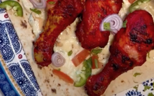 Tandoori Chicken on a Creamy Cheese Sauce flatbread