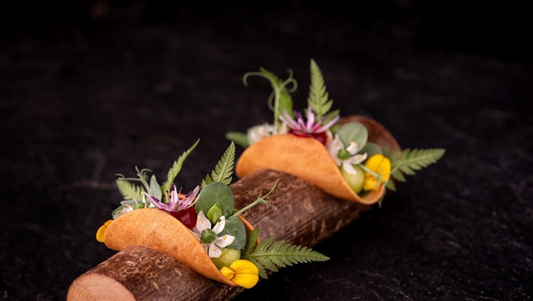 Sprød taco med østers emulsion