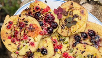 Amerikanske pandekager på bål