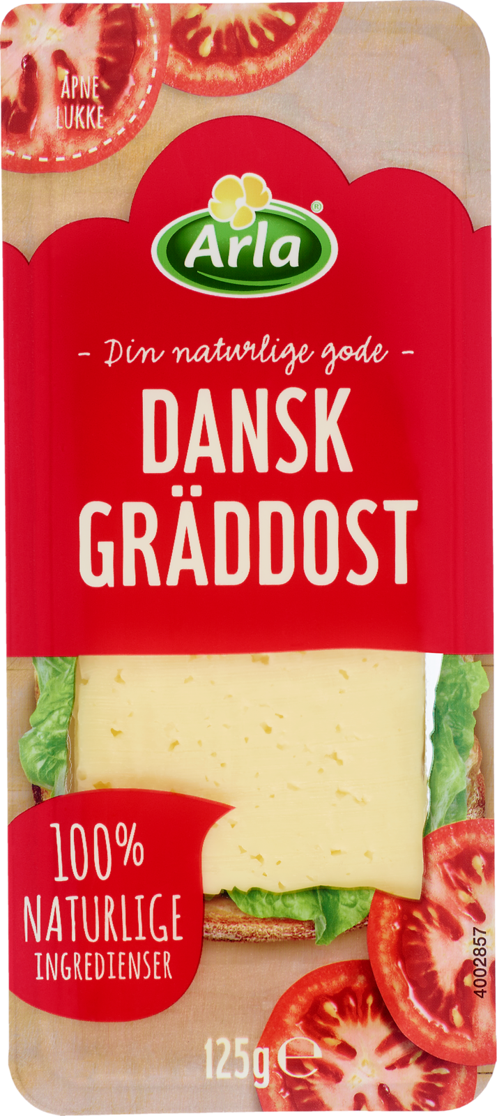 Dansk Gräddost Skivet 125 G