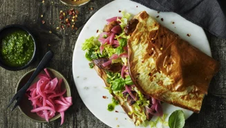 Fladbrød med hytteost