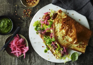 Fladbrød med hytteost