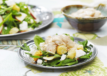Spenatsallad med bönkräm