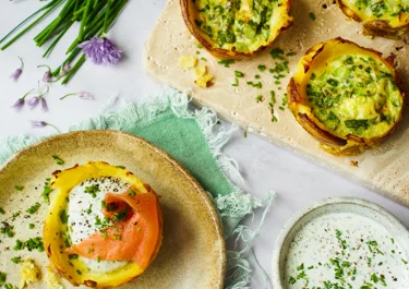 Eiwitrijke eimuffins met gerookte zalm