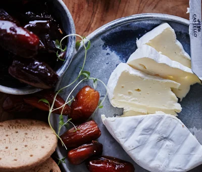 Creamy White Cheese with caramelized coffee dates