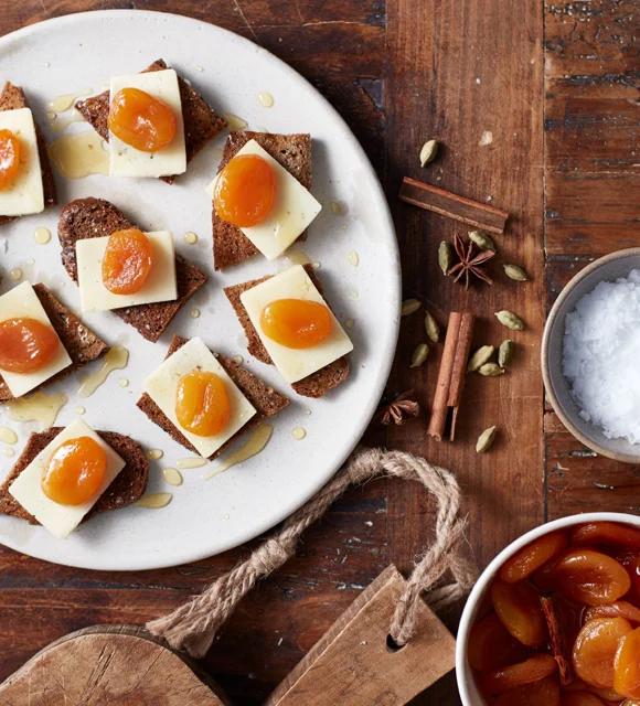 Creamy Havarti with pickled apricots
