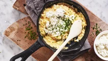 Scrambled eggs med cottage cheese