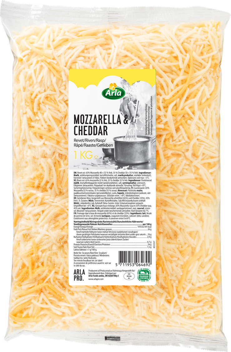 Arla® Pro Mozzarella Cheddar-Mix, 1kg
