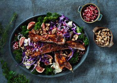 Revbensspjäll med fikonsallad